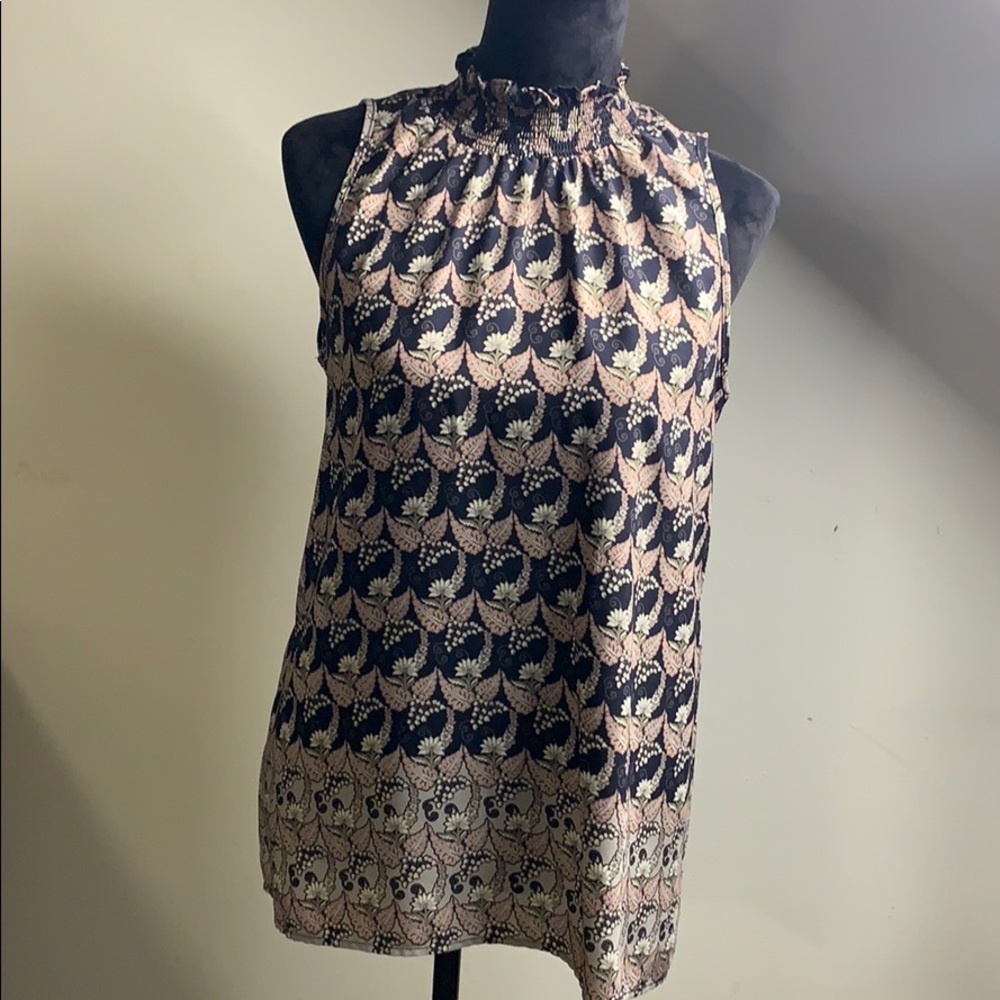 Soprano Sleeveless mock neck blouse
